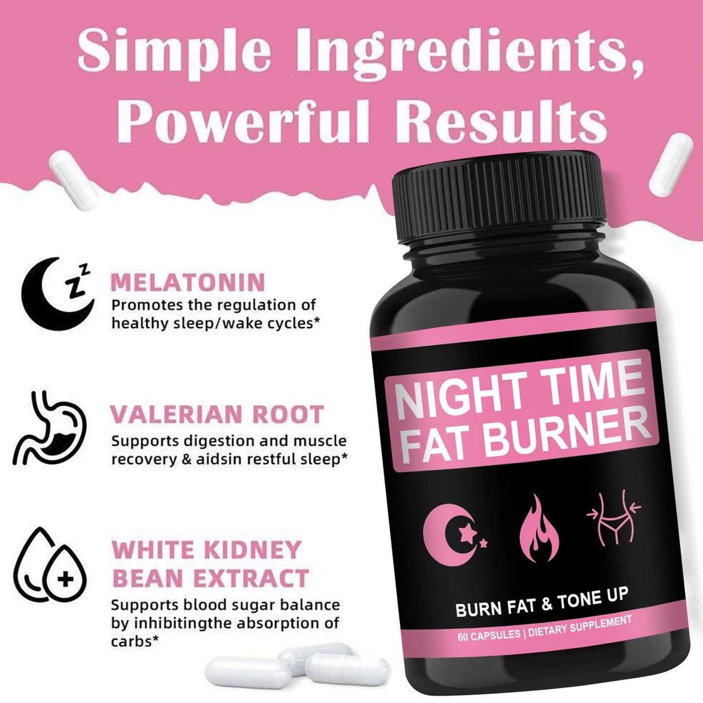 Night Formula Fat Burner Health and Wellness Night Capsules for Women Premium Support Supplement 1pcs