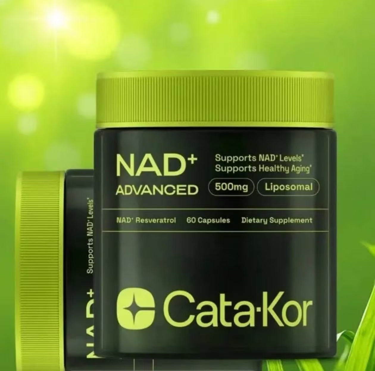 Cata-Kor 500 mg -NAD+ Supplement for Skin Aging Support, Energy, and Focus -60 Count- Vitamin & Wellness Supplements Dietary Healthcare Edible