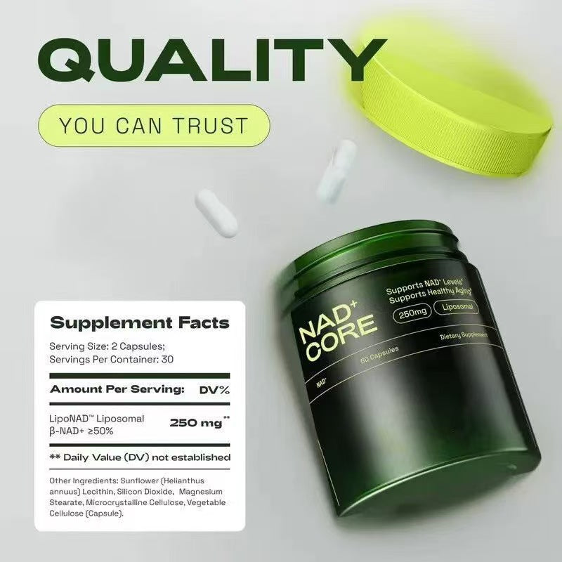 Cata-Kor 500 mg -NAD+ Supplement for Skin Aging Support, Energy, and Focus -60 Count- Vitamin & Wellness Supplements Dietary Healthcare Edible